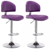 Cumpara ieftin Scaune de bar, 2 buc., violet, piele ecologica
