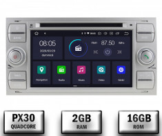 Navigatie Ford Focus Fiesta C-Max S-Max Kuga Tranzit, Android 10, Quadcore PX30 2GB RAM + 16GB ROM cu DVD, 7 Inch - AD-BGWFORDD7P3-S foto