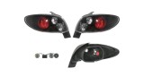 Set lampi spate, stopuri Peugeot 206 (2), 01.1998-04.2009, Hatchback, montare spate, stanga+dreapta, negru, transparent; Tuning, JUN YAN