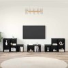 VidaXL Set dulap TV 8 pcs Stejar Negru 37 x 35 x 72 cm Lemn compozit 3393274