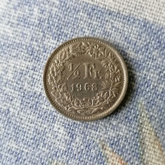 MONEDA 1/2 FRANCI 1968 ELVETIA