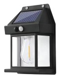 Lampa solara LED de perete Negru