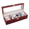 Cutie depozitare organizare 6 ceasuri LEMN Cires, Watchbox