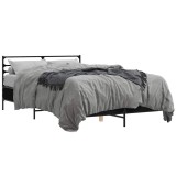 Cumpara ieftin Cadru de pat, negru, 140x200 cm, lemn prelucrat si metal