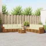 vidaXL Seturi de canapele 9 pcs Natural și Crem Lemn Solid de Acacia 3374575