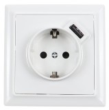 Priza schuko simpla Hoff cu USB 2.4A incastrata