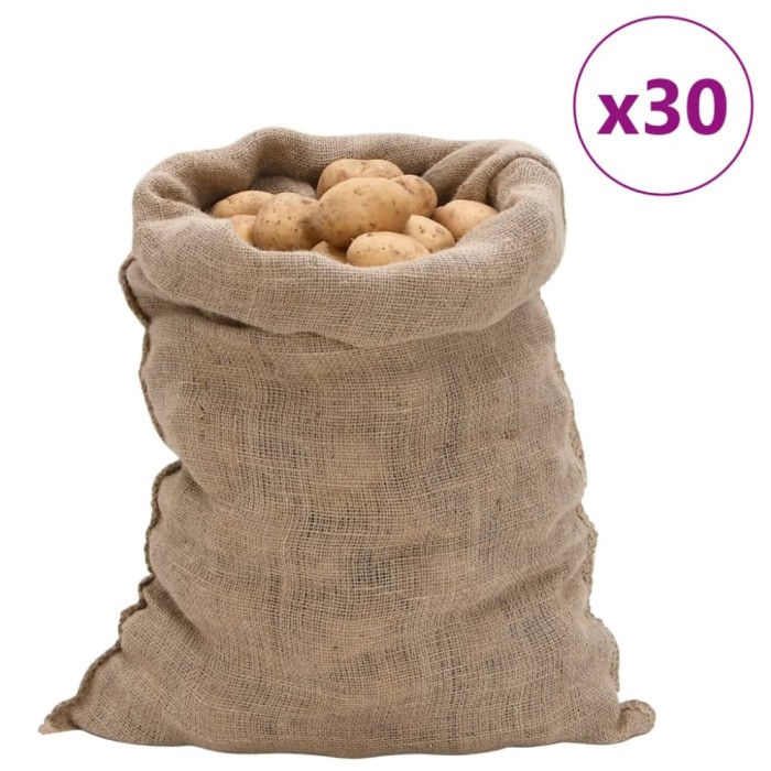 vidaXL Saci de iută, 30 buc., 60x105 cm, iută 100%, 220 g/m&sup2; 155805