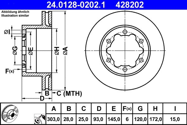 ATE 24.0128-0202.1 Disc frana