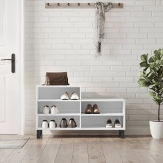 vidaXL Pantofar, alb extralucios, 102x36x60 cm, lemn compozit 831398