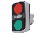 Comutator dublu 22mm roșu/verde IP66