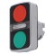 Comutator dublu 22mm roșu/verde IP66