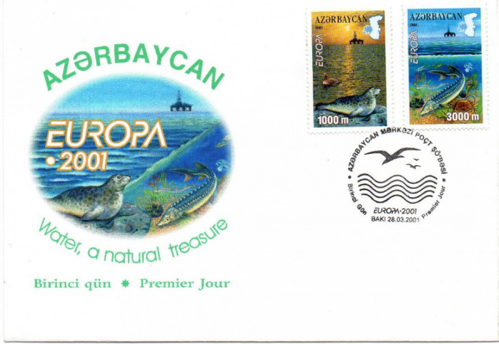 AZERBAIJAN 2001, FDC, EUROPA CEPT, FAUNA