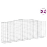 Cumpara ieftin Cosuri gabion arcuite 2 buc, 400x50x140/160 cm, fier galvanizat
