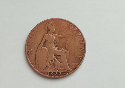 M3 C50 - Moneda foarte veche - Anglia - Half penny - 1922 foto