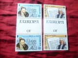 2x Serii Insula Man 1982 - Europa CEPT in straif cu vigneta, Nestampilat