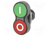Comutator dublu 22mm EAO roşu/verde IP65 plat 46