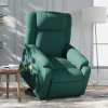 VidaXL Fotoliu electric masaj rabatabil / ridicare verde &icirc;nchis textil