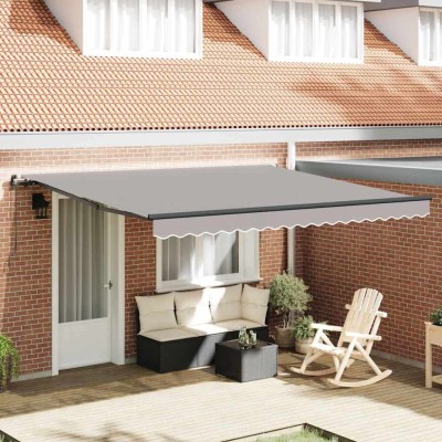vidaXL Cortina Retractabilă Manual Gri deschis 400 &amp;times; 300 cm țesătură 3330643 foto