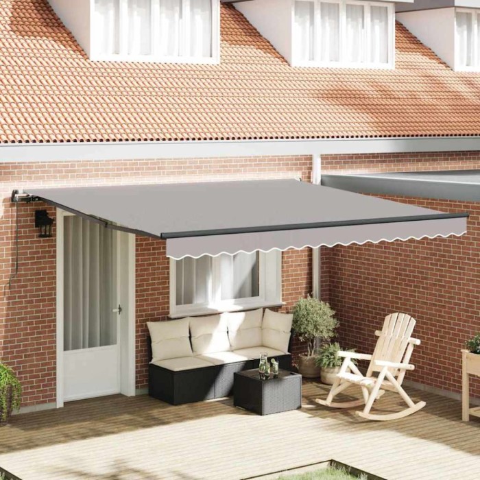 vidaXL Cortina Retractabilă Manual Gri deschis 400 &times; 300 cm țesătură 3330643