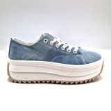 Tenisi Dama Platforma Denim Albastru, Marimea 41, Casual, Talpa 4cm