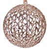 Ornament Brad Crăciun, Bej Glitter, Diametru 15cm, Plastic, Oem