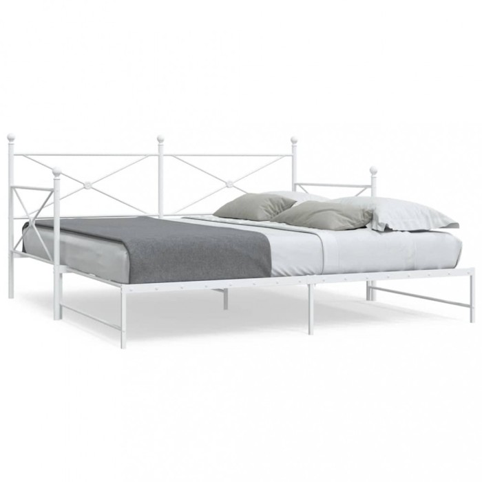 Gossi pat de zi cu saia fara saltea alb 107x203 cm otel