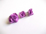set bijuterii fimo cu trandafiri violet 33678