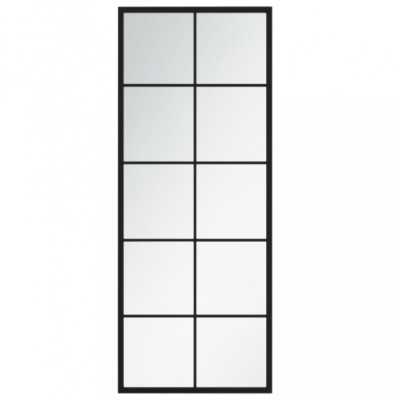 Oglindă de perete, negru, 100x40 cm, metal foto