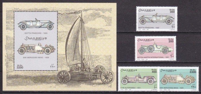 Somalia 1999 automobile MI 758-761 + bl.62 MNH