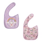 Bavete pentru nou-născuți, Set 2 buc, Mov, cu imprimeu unicorn și donuts, CMCLASS