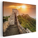 Tablou Marele Zid Chinezesc China la apus Tablou canvas pe panza CU RAMA 60x90 cm