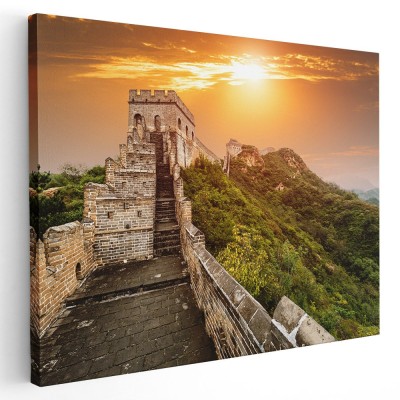 Tablou Marele Zid Chinezesc China la apus Tablou canvas pe panza CU RAMA 60x90 cm foto