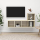 VidaXL Set de dulapuri TV, 2 piese, stejar sonoma, lemn prelucrat