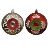 Cumpara ieftin Glob decorativ - Deco Baubles - Silver and Red - mai multe culori | Kaemingk