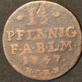 Germania 1 1/2 Pfennig 1747 Bernberg