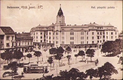 CP595N Debrecen Ref p&amp;uuml;sp&amp;ouml;ki palota, carte poștală, circulată foto