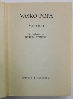 VERSURI de VASKO POPA , 1966 foto