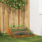 Ghiveci de Grădină cu 3 Niveluri 90x90x35 cm Oțel Rezistent la Intemperii