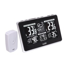 Statie meteo cu emitator extern, afisaj LCD, ceas calendar, interior/exterior