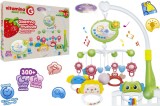 Carusel muzical pentru patut bebelusi, Globo Vitamina G, cu proiector, sunete linistitoare si melodii, buton reglabil volum, timer 20-40-60 min,