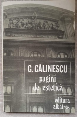 PAGINI DE ESTETICA-GEORGE CALINESCU foto