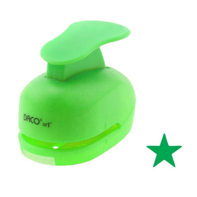 Perforator DACO Hobby, Model Stea, Plastic/Metal, Diametru 1.8 cm, Verde, Perforatoare Lucru Manual, Perforatoare Activitati Creative, Perforatoare pe foto