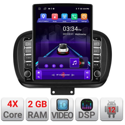 Navigatie dedicata Fiat 500 2014- K-539 ecran tip TESLA 9.7&amp;quot; cu Android Radio Bluetooth Internet GPS WIFI 2+32 DSP Quad Core CarStore Technology foto