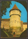 CPIB 24445 CARTE POSTALA - SIBIU. BASTIONUL DULGHERILOR, CIRCULATA, 1980, STAMPILE, TIMBRU