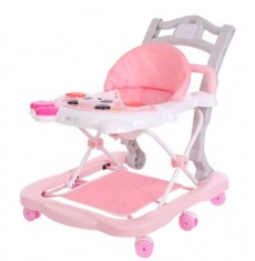 Premergator pentru bebe, centru activitati, muzica, lumini, reglabil, roz foto