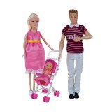 Set papusi Happy Family, plastic, accesorii incluse, 3 ani+, General