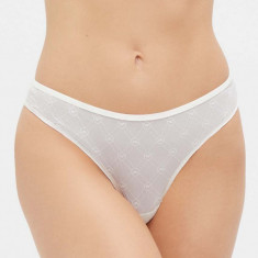 Emporio Armani Underwear tanga culoarea bej, transparent
