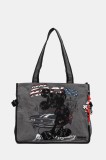 Desigual poșetă MICKEY STUD culoarea gri, 25WAXD20
