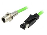 Adaptor M12 Soclu Mamă la RJ45 Mufă Ethernet IP67
