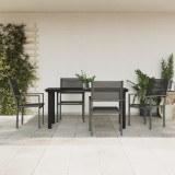 VidaXL Set mobilier de grădină, 5 piese, negru, oțel și textilenă